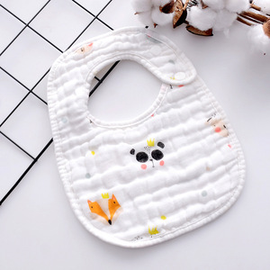 Groothandel 8 Lagen Gaas U-Vormige Slabbetje Baby Print Katoenen Speeksel Handdoek Katoen Absorberend Verdikte Baby Kleine Slabbetjes - Product Image 4