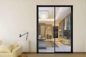 Porte coulissante élégante et simple à double rail, en verre trempé double vitrage, en alliage d'aluminium, design minimaliste pour cuisines et salles de bain intérieures - Product Image 5