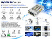 Fuente de Alimentación Conmutada OEM/ODM de 240W, Entrada 90-264Vac, Salida 12Vdc/20A o 24Vdc/10A, CE FCC para Motores Paso a Paso Hynapower HP-T1220