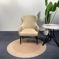 Fauteuil Modèle 8118 en PU, fauteuil lounge individuel rembourré avec pieds en bois massif pour salon, chambre et salle de réception