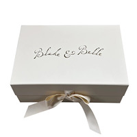 Boîte cadeau pliante magnétique personnalisée de luxe, design pour mariage, anniversaire, remise de diplôme, avec couvercle et ruban