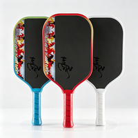 Raquette de pickleball en fibre de carbone à haute adhérence, personnalisée en usine, avec poignée anti-transpiration pour les mains mouillées