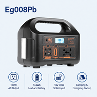 Générateur solaire d'urgence pour le camping, 150W, 144Wh, stockage d'énergie au plomb-acide, AC, USB, DC, station d'alimentation portable