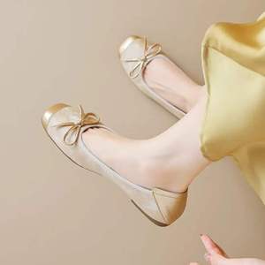 <span class=keywords><strong>Ballerine</strong></span> Francesi a Punta Bassa 2025 Nuova Collezione Estiva <span class=keywords><strong>con</strong></span> Fiocco, Suola Morbida, Fodera in Pelle, Suola Esterna in PVC, Scarpe Basse da <span class=keywords><strong>Donna</strong></span> - Product Image 2