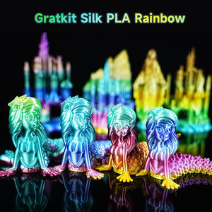 Gratkit 2024 Nieuw Product Zijde Regenboog Pla Filament 1.75Mm 1Kg Spoel - Product Image 3
