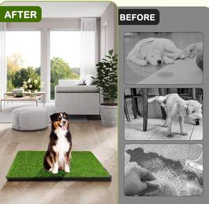 トイレリターボックストレイとEPEマット付きポータブル大型人工芝再利用可能犬おしっこパッドトイレ - Product Image 2