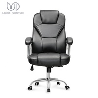 Chaises de bureau rembourrées à dossier haut véritable dos patron bras moderne bureau patron chaise en cuir