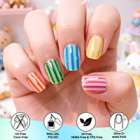 Autocollants d'ongles en gel semi-durcis OEM personnalisés non toxiques, 22 embouts, sans UV, pour enfants, sans HEMA ni TPO, enveloppes d'ongles sûres pour la vente en gros