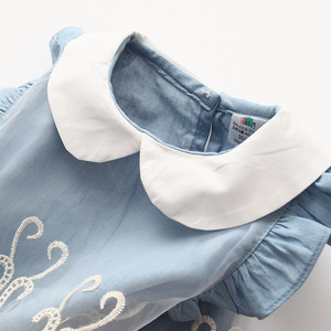 Ropa para niños Compras en línea Envío gratis Niñas Casual Niños Denim Vestido de verano del proveedor de China - Product Image 3