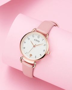 <span class=keywords><strong>Civo</strong></span> นาฬิกาควอทซ์อะนาล็อกของผู้หญิงพร้อมสายหนังกันน้ำชุดเดรสลำลองธุรกิจที่เรียบง่ายหรูหราสำหรับสุภาพสตรี - Product Image 2