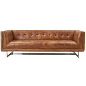 Sofá Chesterfield de 3 plazas de calidad premium hecho con cuero genuino que ofrece una comodidad lujosa, un diseño elegante y un estilo atemporal. - Product Image 5