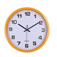 Horloge murale avec logo personnalisé Design moderne simple rond Horloge murale en plastique bon marché Promotion Décoration de la maison Cadeau