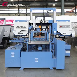 [İspanyol pazarı] Goldcnc CNC yatay çelik kiriş kesme gönye bant testere GZ4250X cnc açısı demir kesme makinası