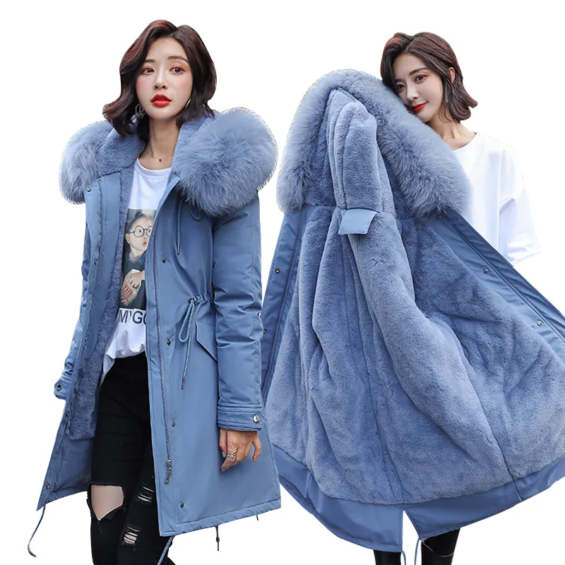 LXX3851 Winter Parkas 2022 winter women's Parkas coats hooded fur collar thick section warm winter Jackets snow coat