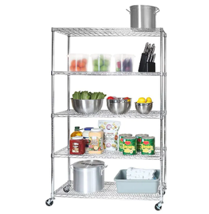 SUS304 Hochleistungs-rostfreier Edelstahl-verstellbarer Draht regal Stehender Typ für die Lagerung von Küchen garagen - Product Image 2