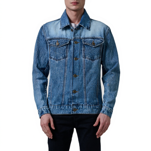High Quality 100% Cotton Denim <b>Jacket</b> <b>Men</b> Stylish Fashionable Breathable Durable Comfortable Design Modern Casual Front Winter - Product Image 1