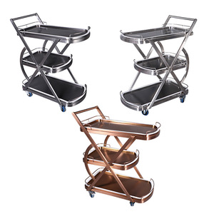 Mobile Liquor Cart Three Tiered With LED Lights For Nightclubs KTV <b>Beverage</b> <b>Serving</b> <b>Set</b> Commercial Use - Product Image 5