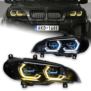 Faros Delanteros para BMW X5 E70 2007-2013, Estilo de Auto, Actualización LED, Lentes de Proyector Láser, Luz Delantera, Doble DRL, Señales de Giro - Product Image 1