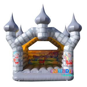 Château <span class=keywords><strong>Gonflable</strong></span> Commercial Médiéval Chevalier et Toboggan Combo Hupfburg pour Location d'Équipements de Fête - Product Image 4