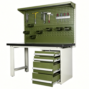Banc de travail antistatique robuste OEM ODM avec pieds réglables et tiroirs, capable de supporter une charge de 800 kilogrammes, gris industriel - Product Image 6