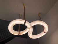 Luminaire suspendu moderne et luxueux en marbre Lustre créatif pour comptoir de bar, salle à manger, chambre à coucher, éclairage de salon, maison et villa