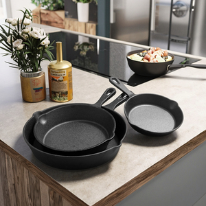 8.5cm-26cm Pre-Seasoned <strong>Cast</strong> Iron Fry <strong>Pan</strong> Eco-Friendly Oven Save Fry <strong>Pan</strong> for Frying Saute Cooking <strong>Cast</strong> Iron Cookware Set - Product Image 2