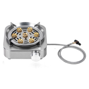 Réchaud à gaz portable à sept flammes en acier inoxydable, haute puissance, brûleur à cassette au butane, cuisinière de camping en plein air - Product Image 4