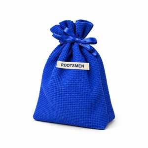 Bolsa de Regalo con Cordón Azul Cobalto, Poliéster Tipo Waffle, 18x2x30cm, Cinta de Satén, Bolsa de Embalaje para Cosméticos, Logotipo Personalizado, OEM, ODM, MOQ Bajo - Product Image 2