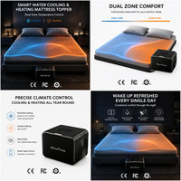 Surmatelas intelligent à circulation d'eau, chauffant et rafraîchissant, contrôlé par application, style Chilipad, pour un sommeil optimal.
