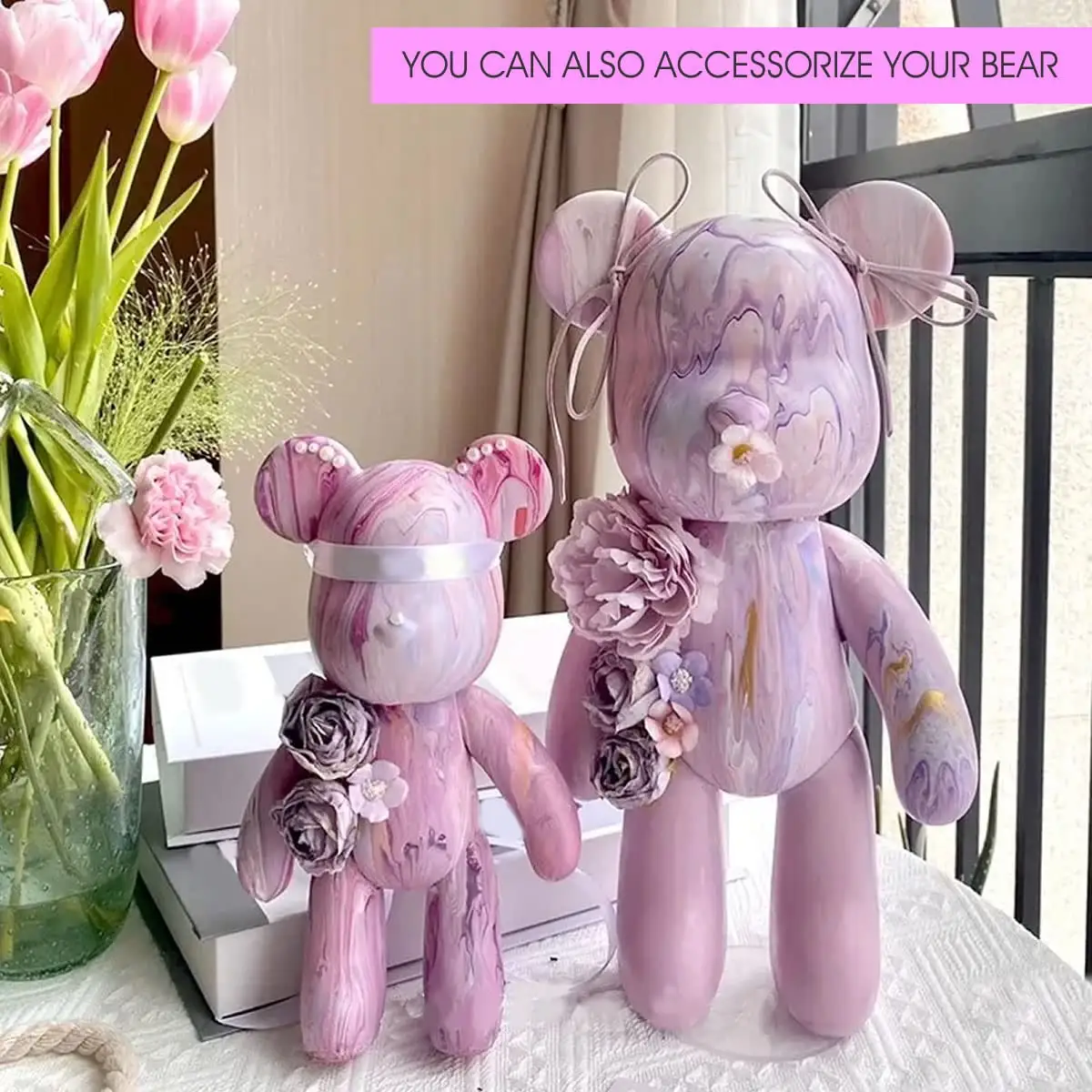 DIY Fluid Bear Painting Kit Teddy Bear Violent Bear Creative Home Decoration Handmade Doll for Birthday Gift