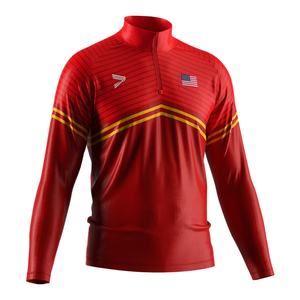 Sudadera de cuello alto con cremallera de un cuarto, cuello redondo, para calentamiento de lucha, de forro polar para hombre, al por mayor - Product Image 3