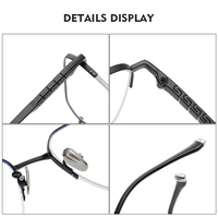 Gafas de Titanio 80905, Lentes Transparentes, Montura Media, Uso Diario para Hombre y Mujer