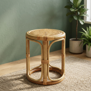 Modern Rattan Bent Wood <b>Stool</b>-Super Quality Pure Wooden Outdoor Furniture for Bedroom & Apartment Use - Product Image 1