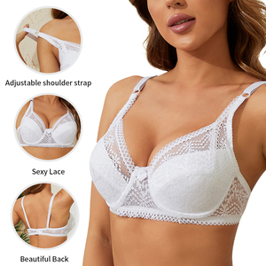 حمالة صدر نسائية كبيرة بمقاس كبير, حمالة صدر نسائية كبيرة بمقاس كبير من الدانتيل الشفاف ، حمالة صدر نسائية كبيرة لتغطية كاملة ، حمالة صدر مثيرة - Product Image 2