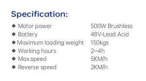 Chargeur frontal <span class=keywords><strong>électrique</strong></span> REDSUN, mini-dumper, <span class=keywords><strong>brouette</strong></span> motorisée, capacité de charge de 250 kg, batterie au plomb-acide, moteur en acier, garantie de 3 ans - Product Image 5