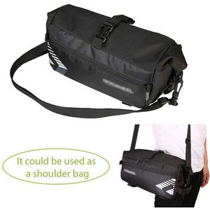 Bolsa de bicicleta tipo Pannier de fábrica BSCI, 6L, multifuncional, para asiento trasero de bicicleta y bandolera con asa enrollable - Product Image 5