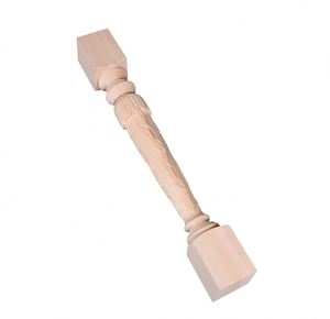 Poteau en bois, poteau décoratif, pilier en bois, balustrades en bois sculptées, garde-corps carré, balustres sculptés, balustres intérieurs sculptés - Product Image 2