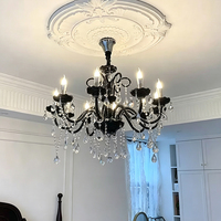 Lampe de plafond LED suspendue ronde moderne en cristal K9 DUOMEIJU pour hôtel et mariage, avec hauteur réglable et installation par projection