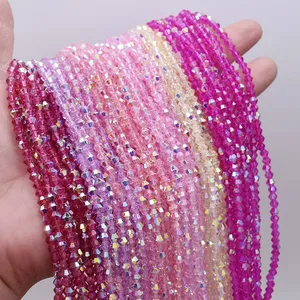 4mm <strong>2</strong> strand 160pcs <strong>AB</strong> Color Bicone Crystal Glass Beads Loose Spacer Beads Austria Faceted Crystal Beads For Jewelry Making DIY - Product Image 2