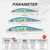 Leurre artificiel Hunthouse 70mm/7g en plastique dur avec hameçons triples, leurre flottant pour eau douce, type minnow