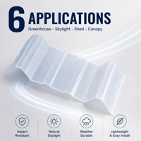 Tôle ondulée Greca Wave de 1,5 mm, 2 mm, 3 mm, revêtement UV, pour toiture d'entrepôt industriel, tôle de toiture en polycarbonate ondulée