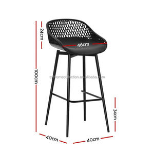 Многофункциональные регулируемые современные барные стулья и высокие табуреты из прочного пластика и железа для уличной обеденной зоны с устойчивой конструкцией - Product Image 2