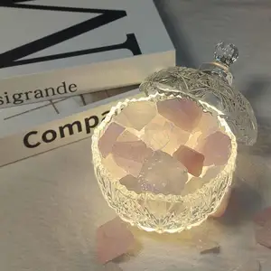 Flameless Aromatherapy Candle Bedroom Diffuser Crystal Stone Dormitory Night Light Birthday Decoration Ins Style Gift Item