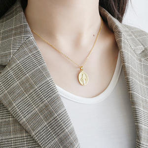 XA142 Kalung Liontin Desain Christian <span class=keywords><strong>Virgin</strong></span> Kristen Agama Perak 925 Lapis Emas 18K Vintage Perhiasan Inspirasi - Product Image 2