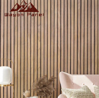 Nuevo Panel de Listones Exclusivo con Tira de Luz LED, Panel Acústico Insonorizante de Madera WPC Moderna con Chapa de MDF para Hotel