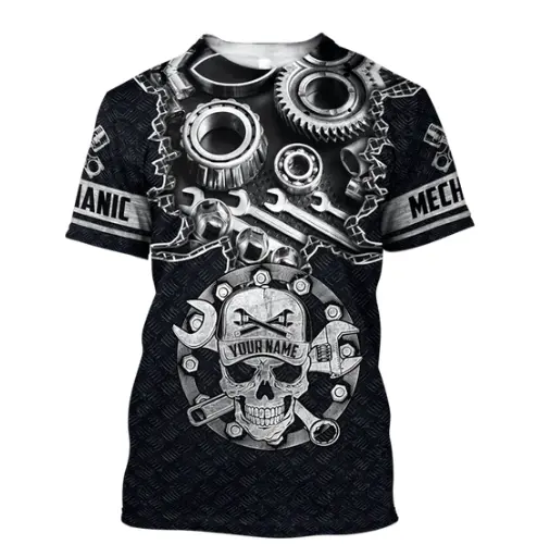 Machinisten Ontwerpen Op Maat Gemaakte Heren T-Shirts Groothandel Zachte Mode Voorwaarts Kleding Polyester Casual Ademend T-Shirt Met Korte Mouwen