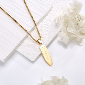 Collares con Colgante de Jesús <span class=keywords><strong>Cristo</strong></span> en Forma de Bala, de Acero Inoxidable Chapado en Oro, Joyería Religiosa para Hombre - Product Image 1