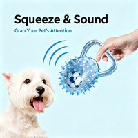 Jouet à mâcher durable pour chien en TPR texturé, design ballon de football Kettlebell, pour le nettoyage des dents et la stimulation interactive de la dentition