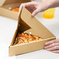 Boîte à pizza triangulaire en carton ondulé personnalisée et durable, recyclée, imperméable, avec logo imprimé en relief, emballage écologique à emporter