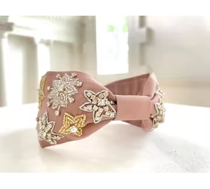 Beaded <b>Headband</b> Elegant Hair Accessory Vintage Retro Turban Style for Women Worldwide Supply Direct From India - Product Image 3